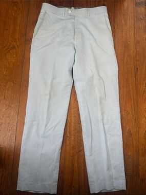 Men's Light Blue Pinstripe Chinos - Classic Straight Fit